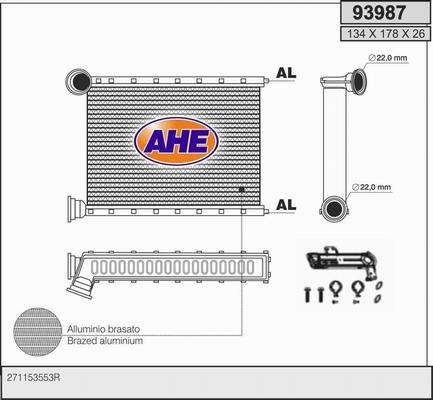 AHE 93987 - Scambiatore calore, Riscaldamento abitacolo autozon.pro