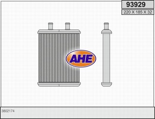 AHE 93929 - Scambiatore calore, Riscaldamento abitacolo autozon.pro