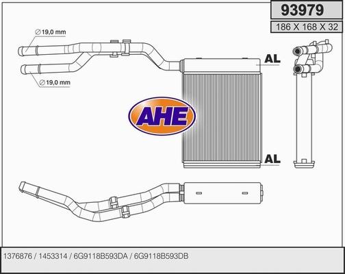 AHE 93979 - Scambiatore calore, Riscaldamento abitacolo autozon.pro