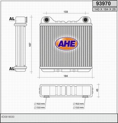 AHE 93970 - Scambiatore calore, Riscaldamento abitacolo autozon.pro