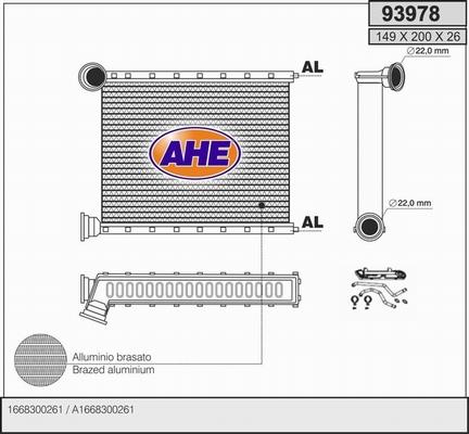 AHE 93978 - Scambiatore calore, Riscaldamento abitacolo autozon.pro