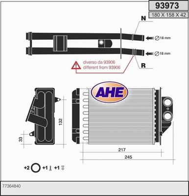 AHE 93973 - Scambiatore calore, Riscaldamento abitacolo autozon.pro