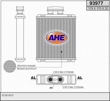 AHE 93977 - Scambiatore calore, Riscaldamento abitacolo autozon.pro