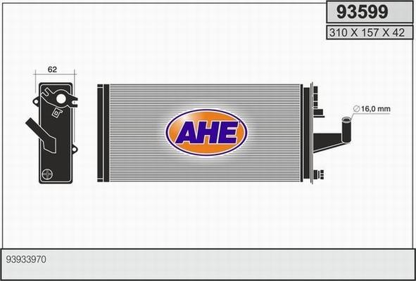 AHE 93599 - Scambiatore calore, Riscaldamento abitacolo autozon.pro