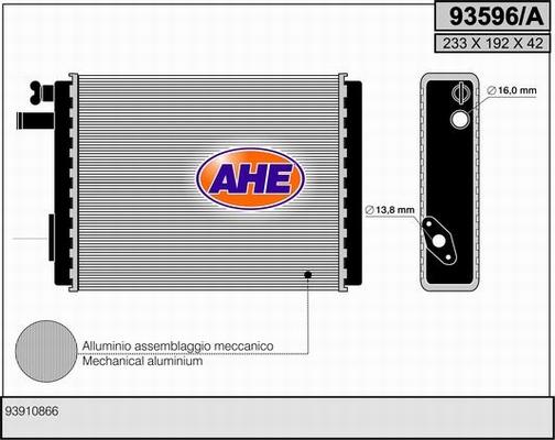 AHE 93596/A - Scambiatore calore, Riscaldamento abitacolo autozon.pro