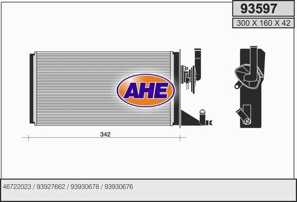 AHE 93597 - Scambiatore calore, Riscaldamento abitacolo autozon.pro