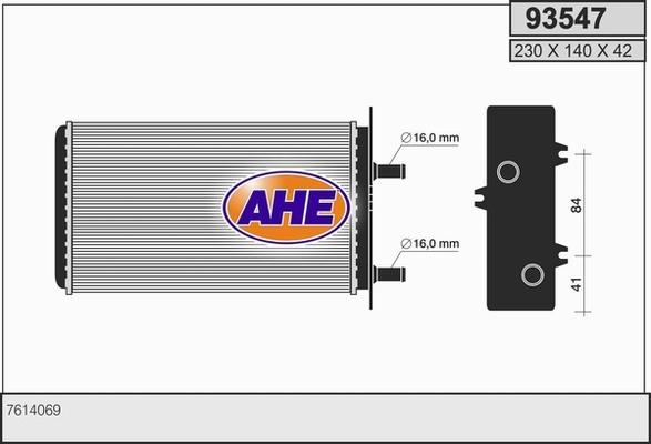 AHE 93547 - Scambiatore calore, Riscaldamento abitacolo autozon.pro