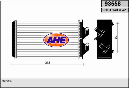 AHE 93558 - Scambiatore calore, Riscaldamento abitacolo autozon.pro