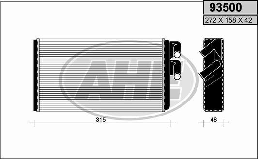 AHE 93500 - Scambiatore calore, Riscaldamento abitacolo autozon.pro