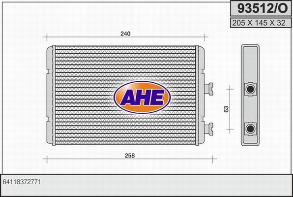 AHE 93512/O - Scambiatore calore, Riscaldamento abitacolo autozon.pro