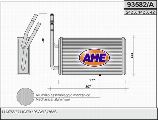 AHE 93582/A - Scambiatore calore, Riscaldamento abitacolo autozon.pro