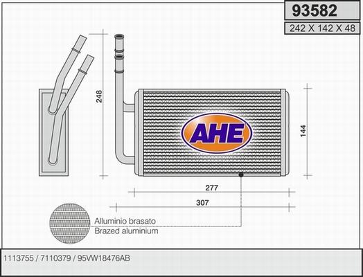 AHE 93582 - Scambiatore calore, Riscaldamento abitacolo autozon.pro