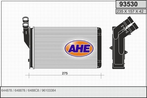 AHE 93530 - Scambiatore calore, Riscaldamento abitacolo autozon.pro