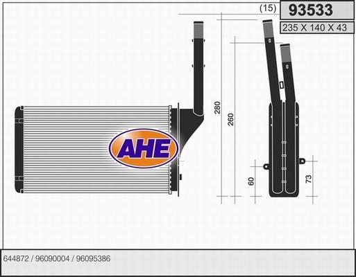 AHE 93533 - Scambiatore calore, Riscaldamento abitacolo autozon.pro