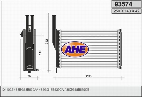 AHE 93574 - Scambiatore calore, Riscaldamento abitacolo autozon.pro