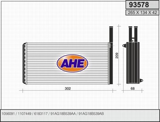 AHE 93578 - Scambiatore calore, Riscaldamento abitacolo autozon.pro