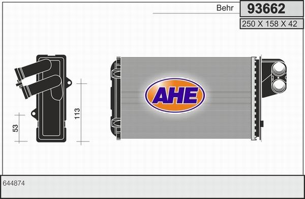 AHE 93662 - Scambiatore calore, Riscaldamento abitacolo autozon.pro