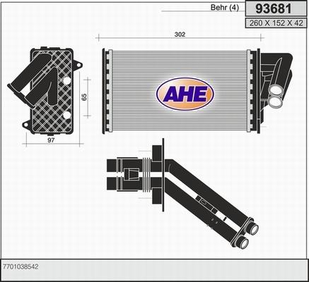 AHE 93681 - Scambiatore calore, Riscaldamento abitacolo autozon.pro