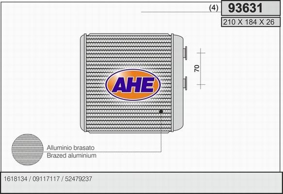 AHE 93631 - Scambiatore calore, Riscaldamento abitacolo autozon.pro