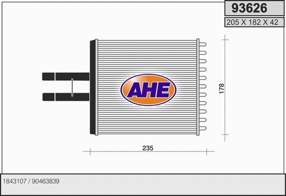 AHE 93626 - Scambiatore calore, Riscaldamento abitacolo autozon.pro