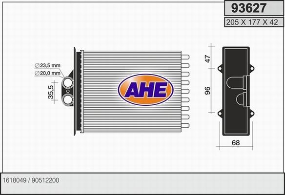 AHE 93627 - Scambiatore calore, Riscaldamento abitacolo autozon.pro