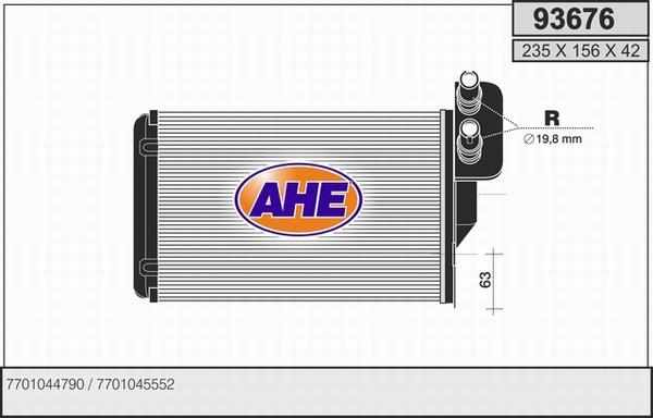 AHE 93676 - Scambiatore calore, Riscaldamento abitacolo autozon.pro