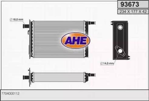 AHE 93673 - Scambiatore calore, Riscaldamento abitacolo autozon.pro