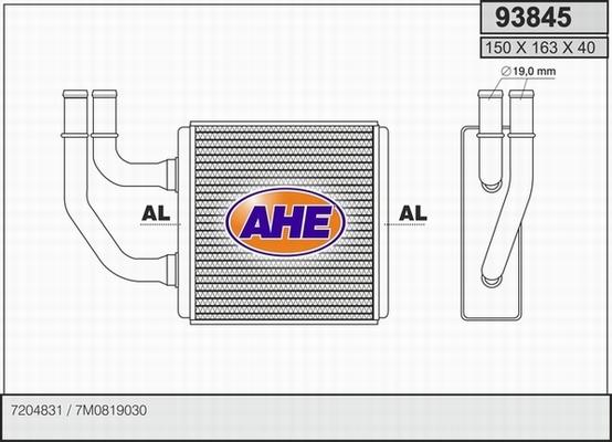 AHE 93845 - Scambiatore calore, Riscaldamento abitacolo autozon.pro