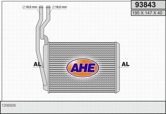 AHE 93843 - Scambiatore calore, Riscaldamento abitacolo autozon.pro