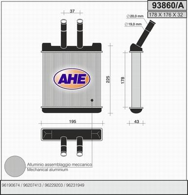 AHE 93860/A - Scambiatore calore, Riscaldamento abitacolo autozon.pro