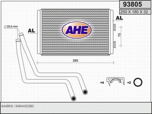 AHE 93805 - Scambiatore calore, Riscaldamento abitacolo autozon.pro