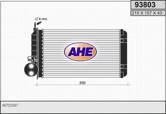 AHE 93803 - Scambiatore calore, Riscaldamento abitacolo autozon.pro