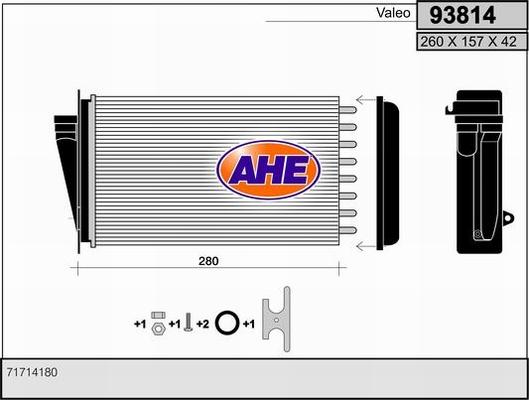 AHE 93814 - Scambiatore calore, Riscaldamento abitacolo autozon.pro