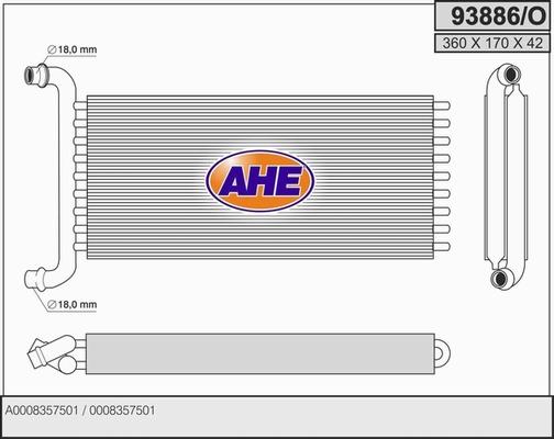 AHE 93886/O - Scambiatore calore, Riscaldamento abitacolo autozon.pro