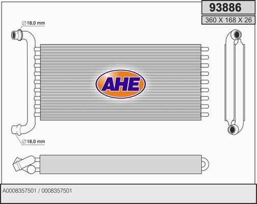 AHE 93886 - Scambiatore calore, Riscaldamento abitacolo autozon.pro