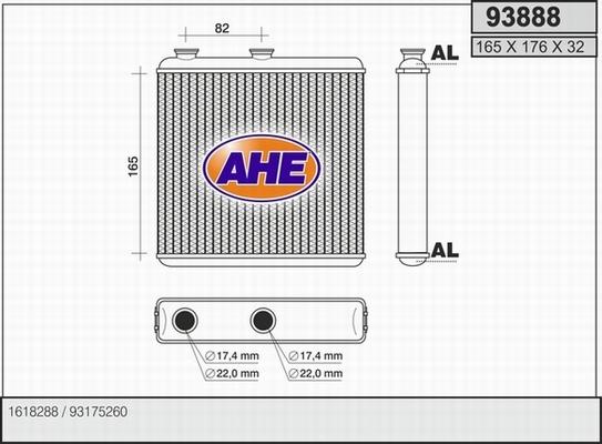 AHE 93888 - Scambiatore calore, Riscaldamento abitacolo autozon.pro