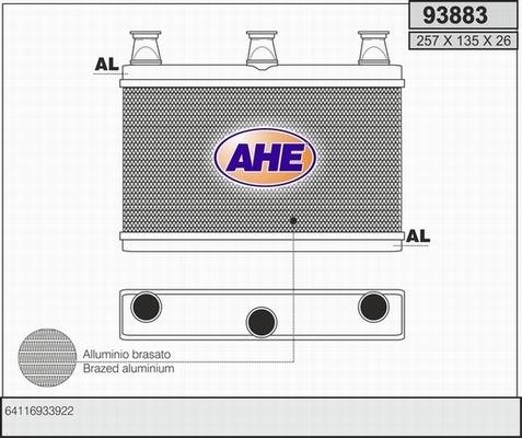 AHE 93883 - Scambiatore calore, Riscaldamento abitacolo autozon.pro