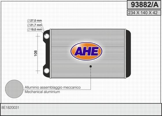 AHE 93882/A - Scambiatore calore, Riscaldamento abitacolo autozon.pro