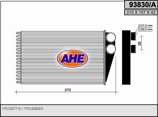 AHE 93830/A - Scambiatore calore, Riscaldamento abitacolo autozon.pro