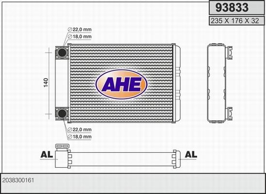 AHE 93833 - Scambiatore calore, Riscaldamento abitacolo autozon.pro