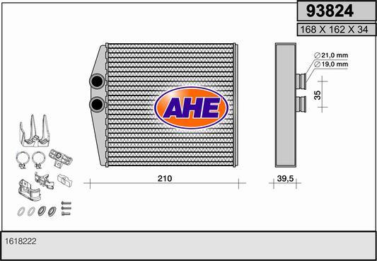 AHE 93824 - Scambiatore calore, Riscaldamento abitacolo autozon.pro