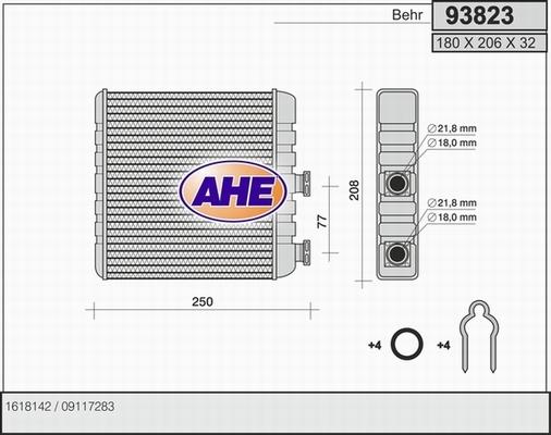 AHE 93823 - Scambiatore calore, Riscaldamento abitacolo autozon.pro