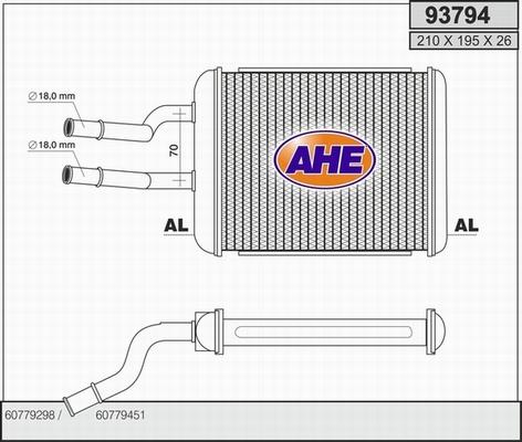 AHE 93794 - Scambiatore calore, Riscaldamento abitacolo autozon.pro