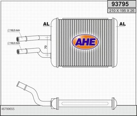 AHE 93795 - Scambiatore calore, Riscaldamento abitacolo autozon.pro