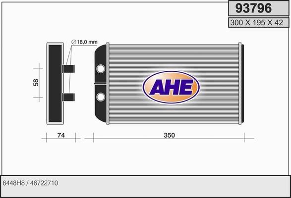 AHE 93796 - Scambiatore calore, Riscaldamento abitacolo autozon.pro