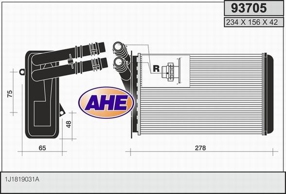 AHE 93705 - Scambiatore calore, Riscaldamento abitacolo autozon.pro