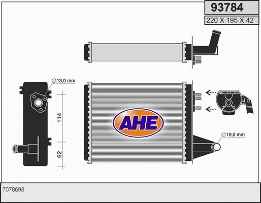 AHE 93784 - Scambiatore calore, Riscaldamento abitacolo autozon.pro