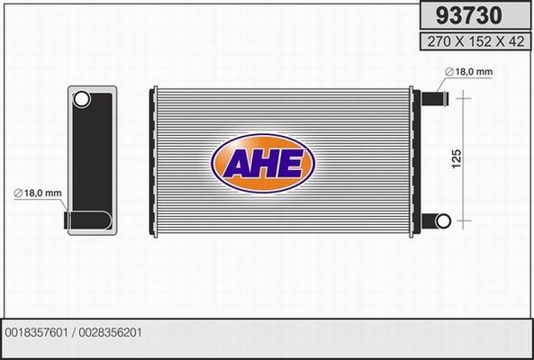 AHE 93730 - Scambiatore calore, Riscaldamento abitacolo autozon.pro