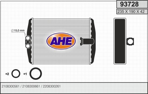 AHE 93728 - Scambiatore calore, Riscaldamento abitacolo autozon.pro