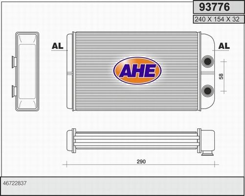 AHE 93776 - Scambiatore calore, Riscaldamento abitacolo autozon.pro